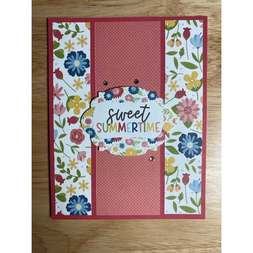Handmade Summer Blank Greeting Card A2 & Envelope